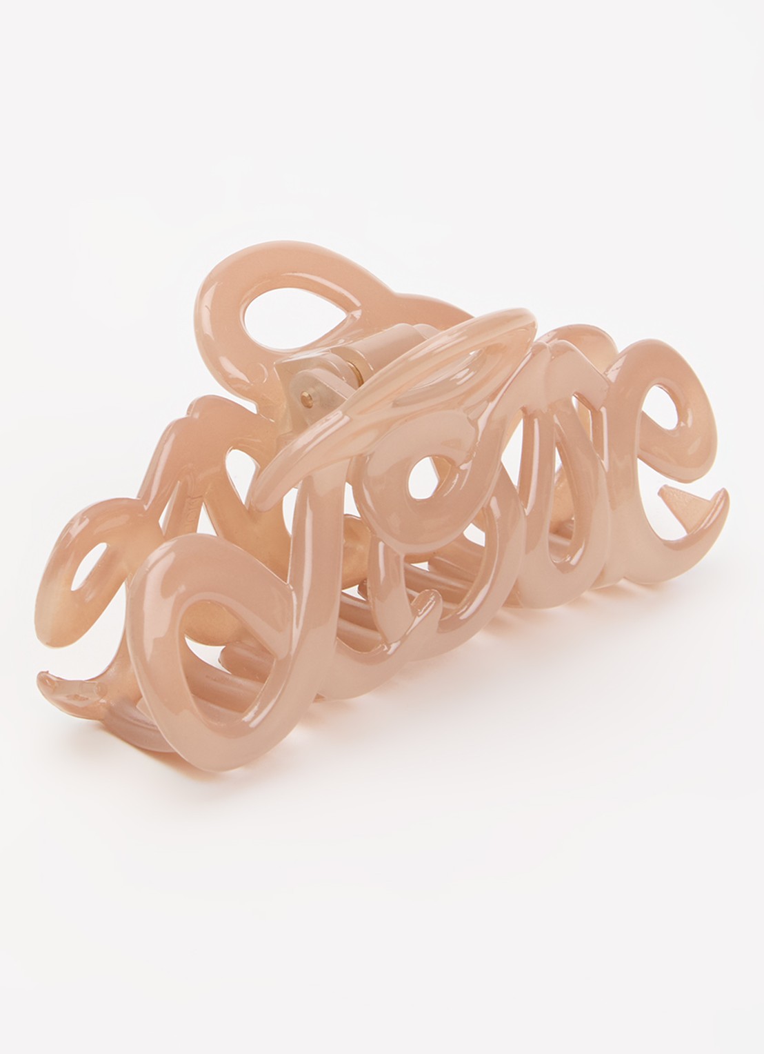 Bon Dep Love haarclip 8 cm  - voorkant beige