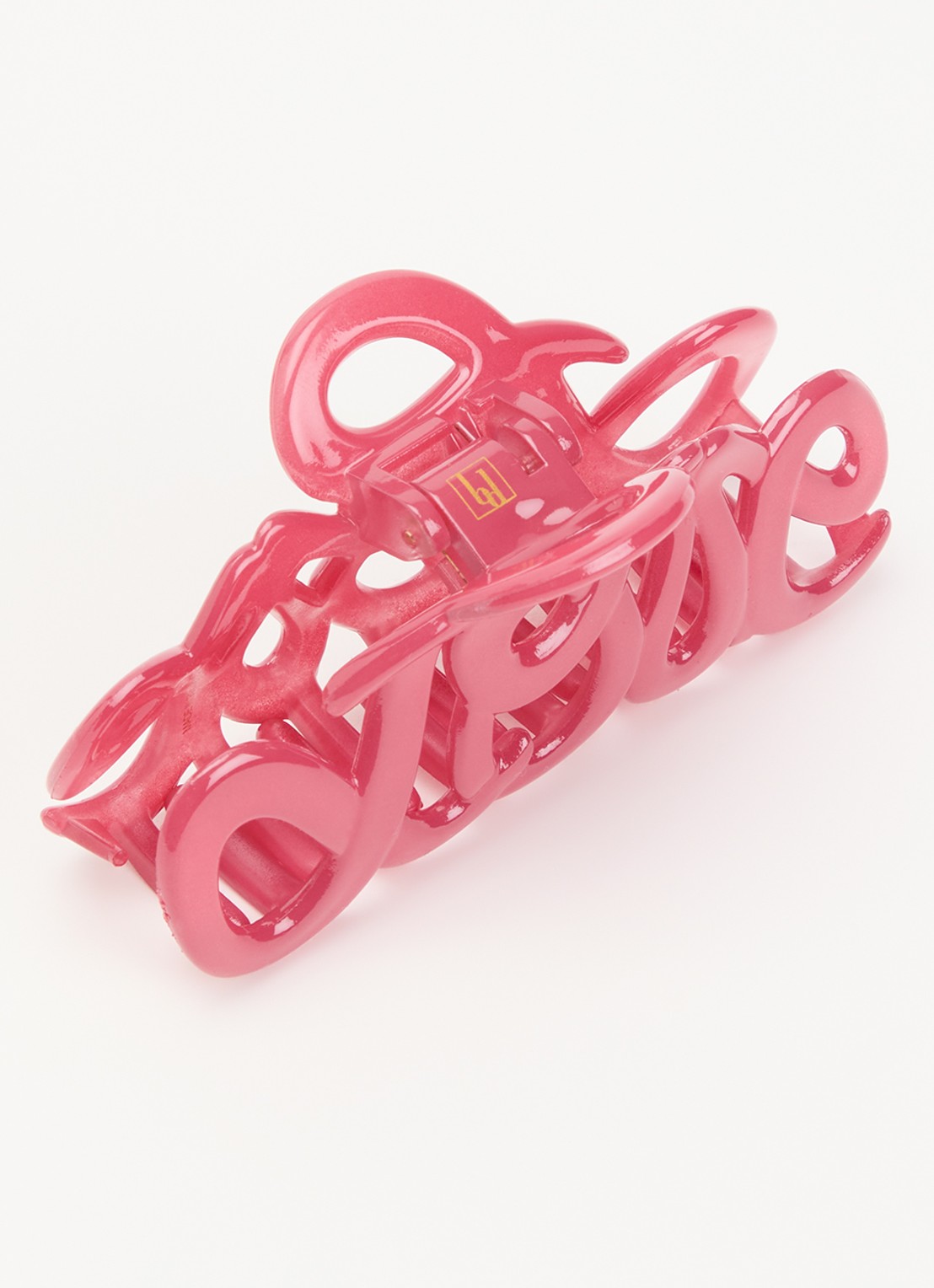 Bon Dep Love haarclip 8 cm  - voorkant roze