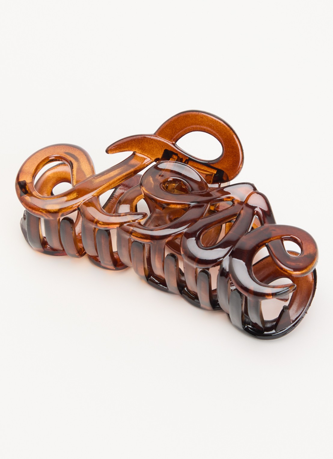 Bon Dep Love haarclip 8 cm  - detail bruin