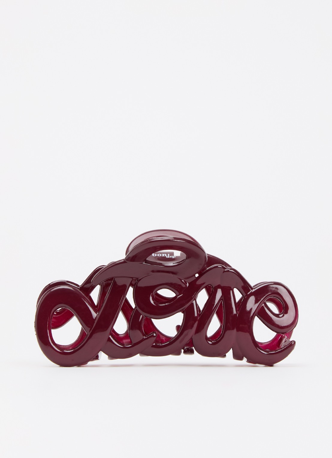 Bon Dep Love haarclip 8 cm  - voorkant bordeauxrood