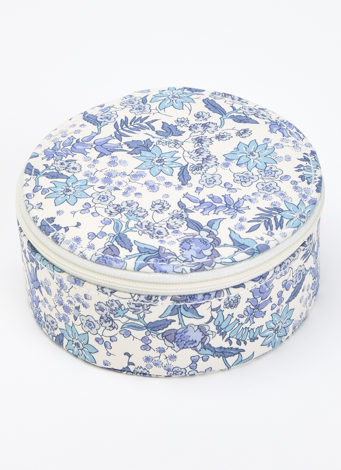 Bon Dep Sieradendoos met bloemenprint  - voorkant blauw