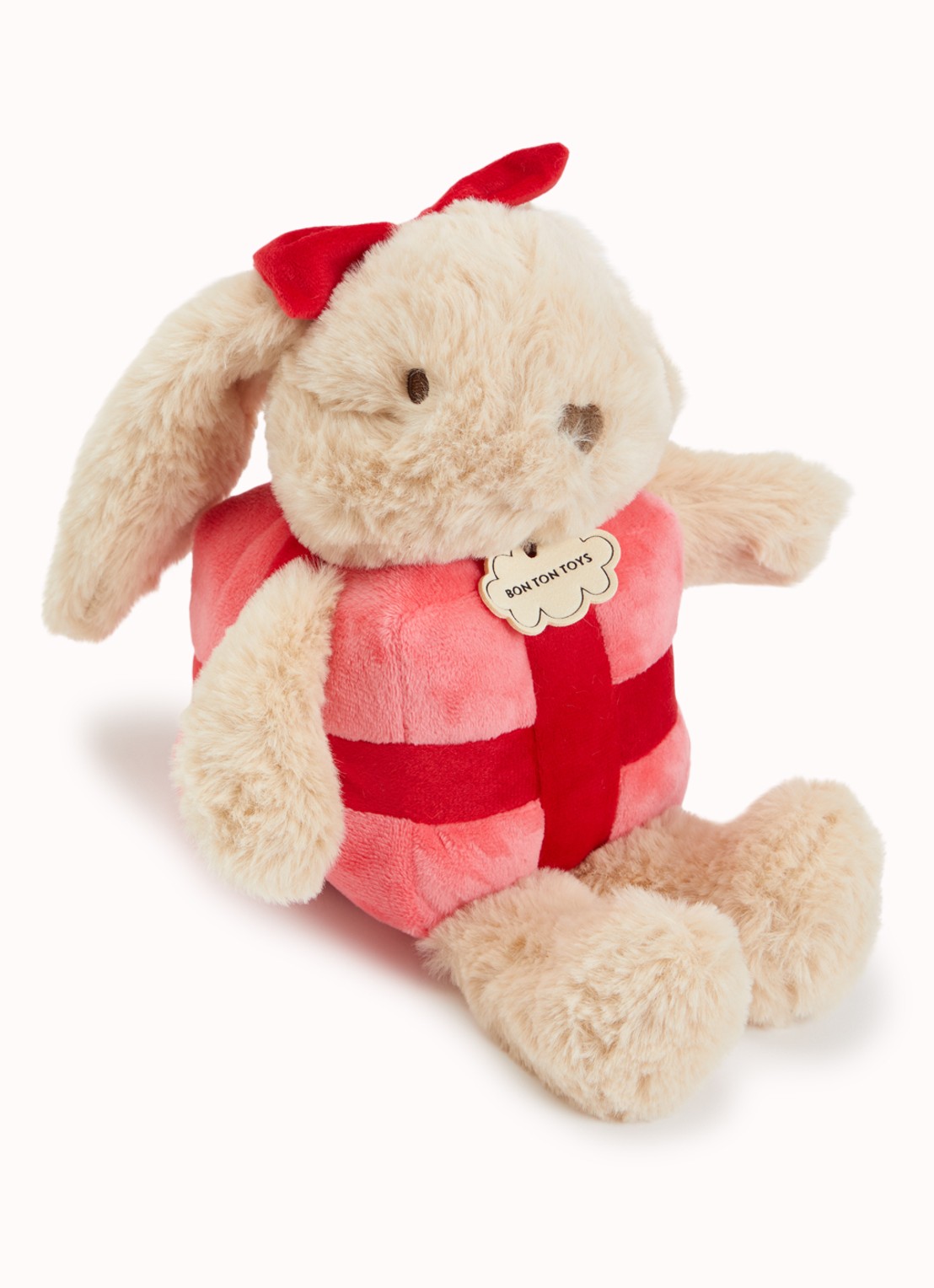 Bon Ton Toys Bubbles Gift Bunny knuffel - voorkant beige