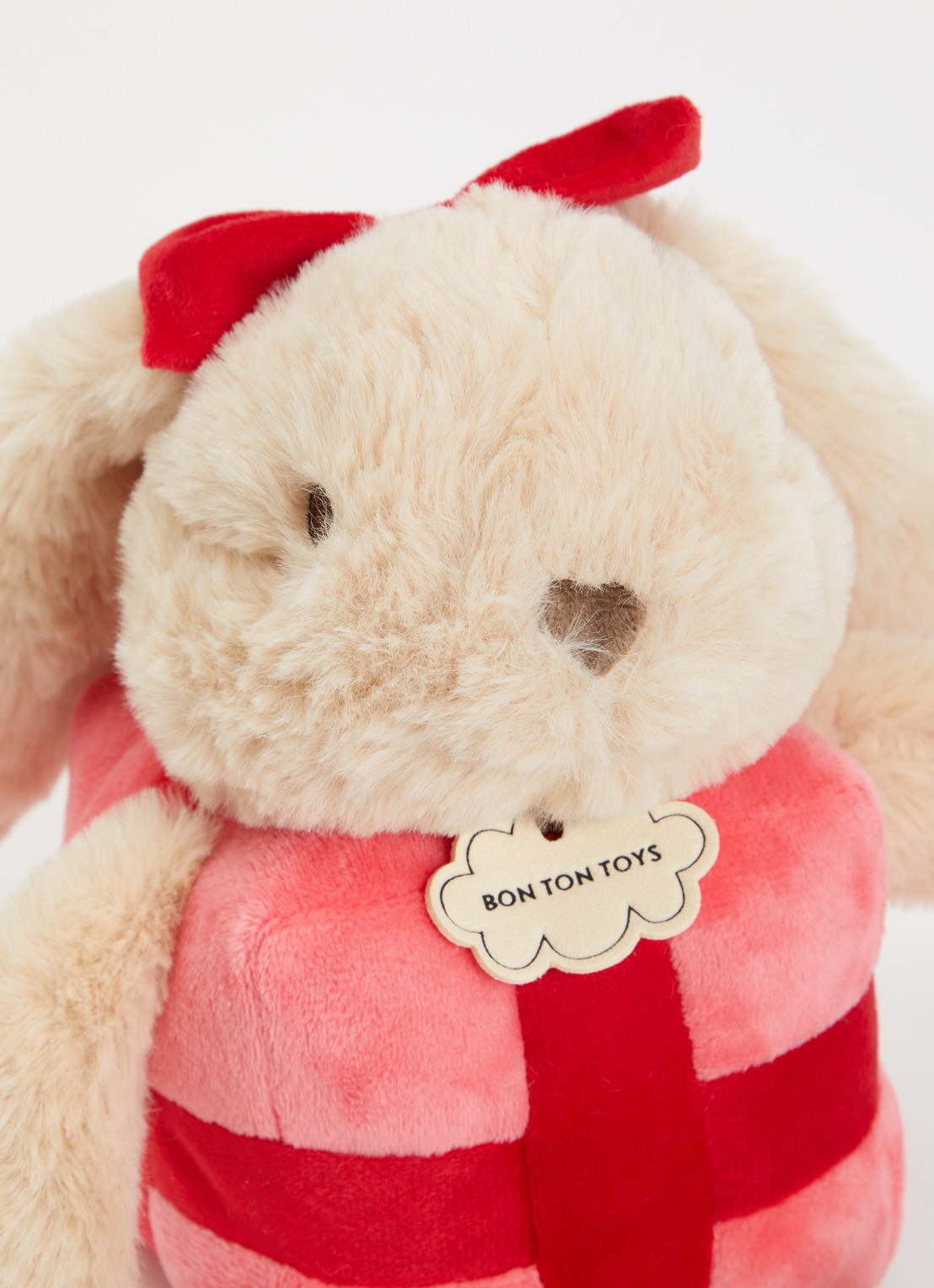 Bon Ton Toys Bubbles Gift Bunny knuffel - voorkant 2 beige