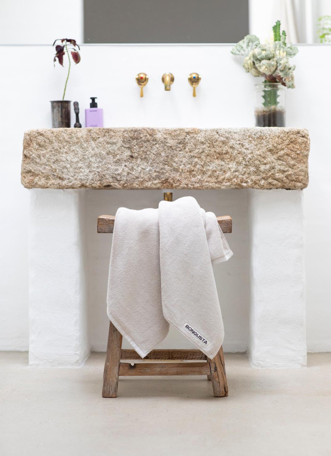 Bongusta Naram badhanddoek - 600 gr/m2 - 70 x 140 cm - detail beige