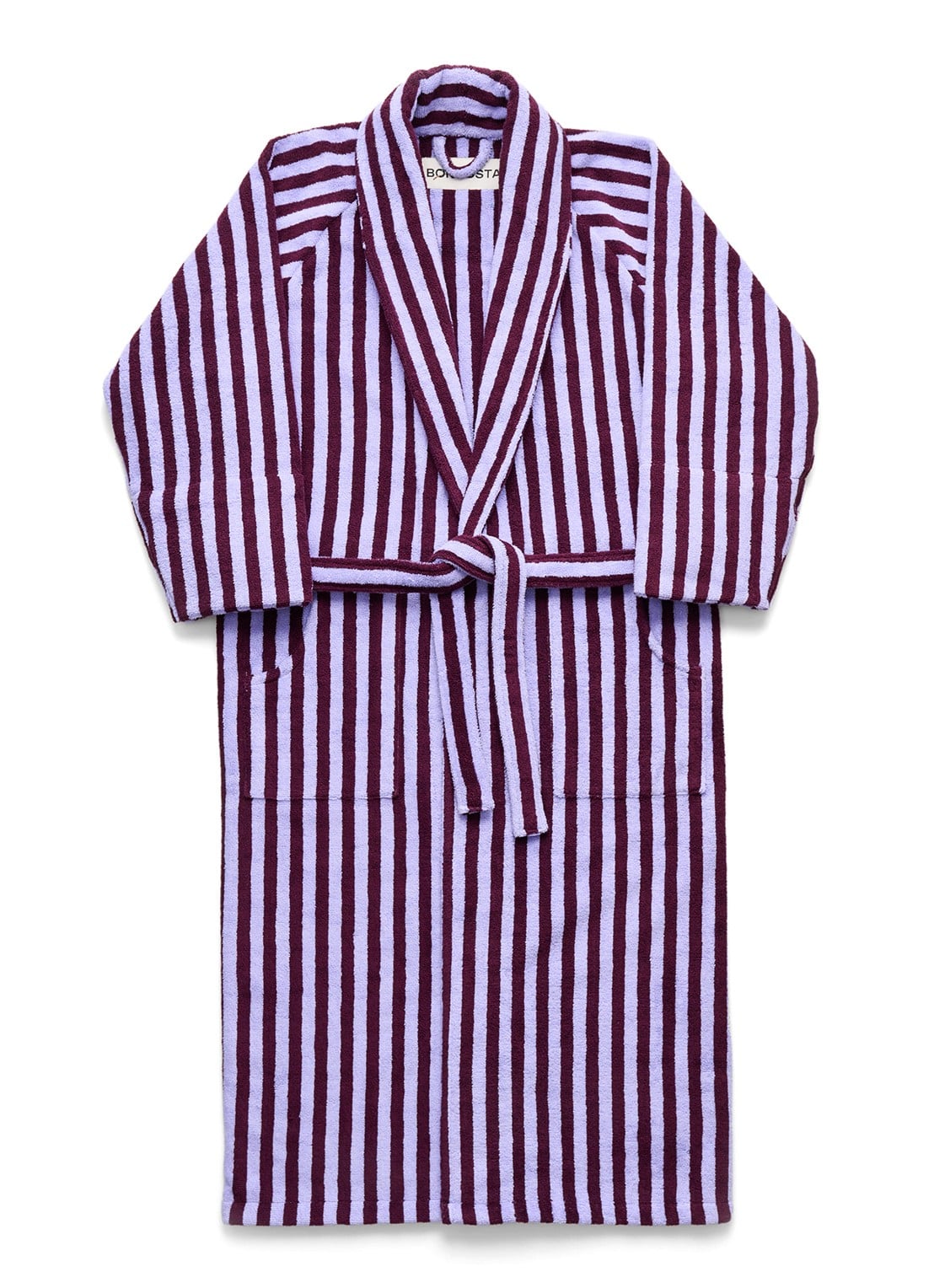 Bongusta Naram badjas met streepprint - voorkant lavendel