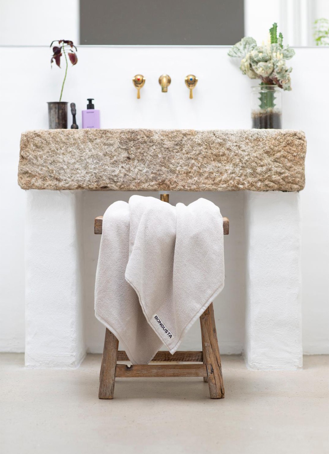Bongusta Naram badlaken - 600 gr/m2 - 150 x 100 cm - voorkant 2 beige
