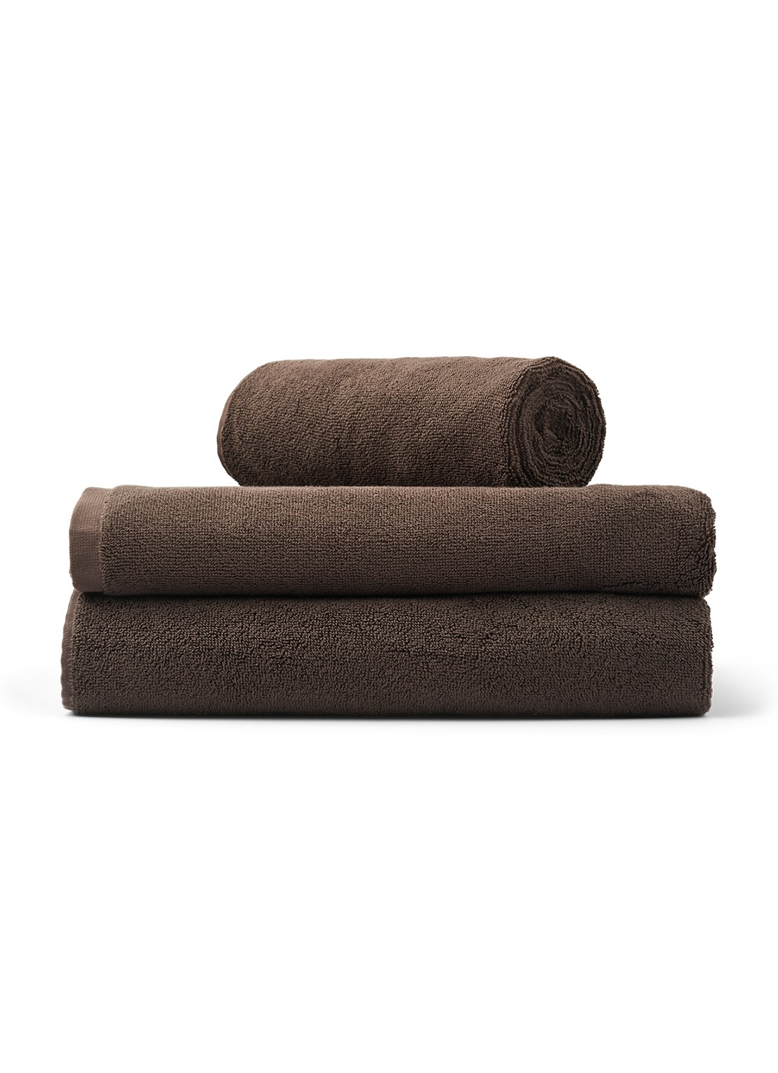 Bongusta Naram badlaken - 600 gr/m2 - 150 x 100 cm - detail donkerbruin