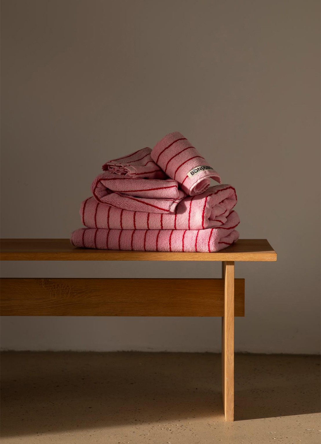 Bongusta Naram gastendoek - 600 gr/m2 - 50 x 30 cm - detail lichtroze