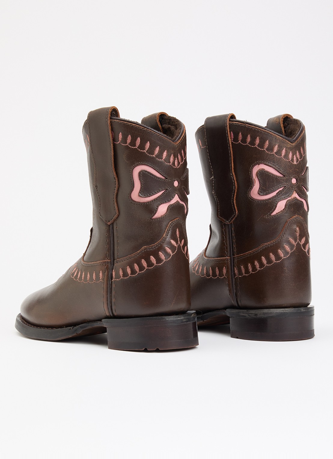 Bootstock Bow cowboylaars van leer - achterkant 2 donkerbruin