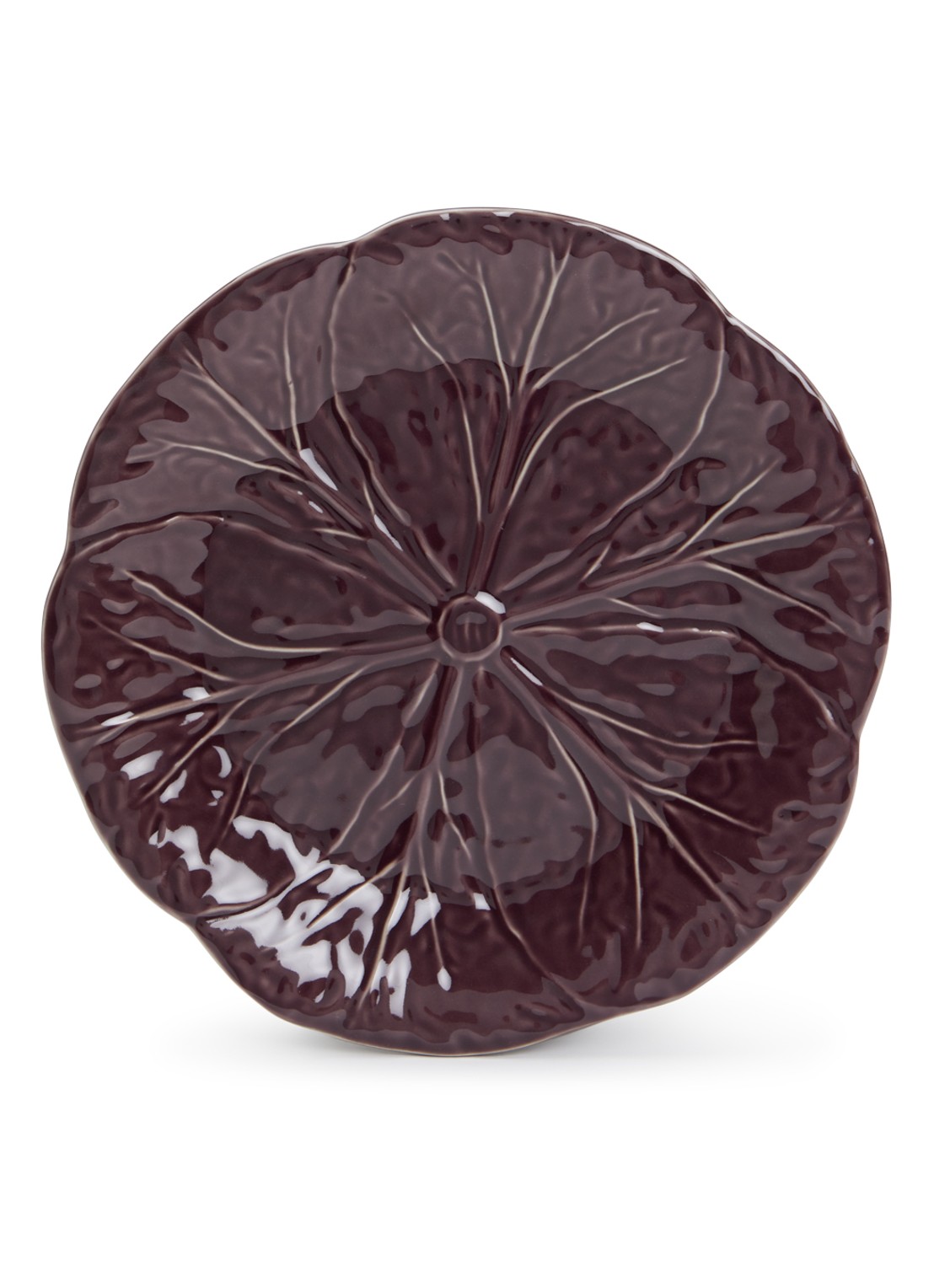 Bordallo Pinheiro Cabbage dinerbord 27 cm - voorkant 3 aubergine