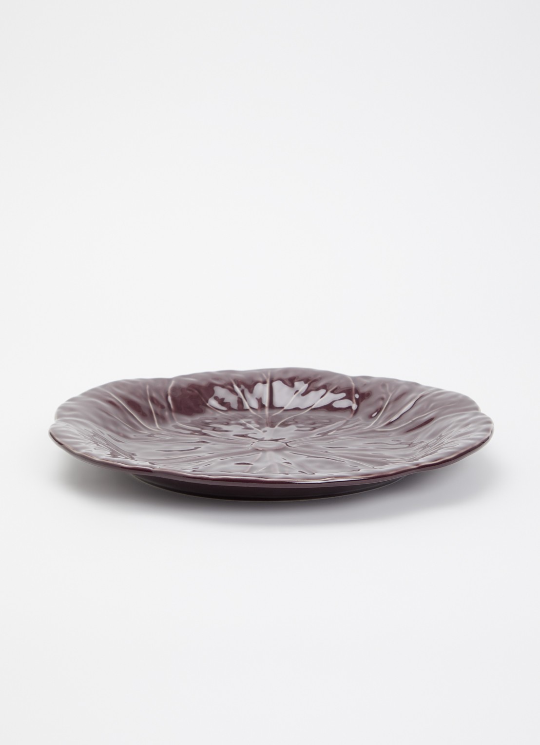 Bordallo Pinheiro Cabbage dinerbord 27 cm - voorkant 4 aubergine