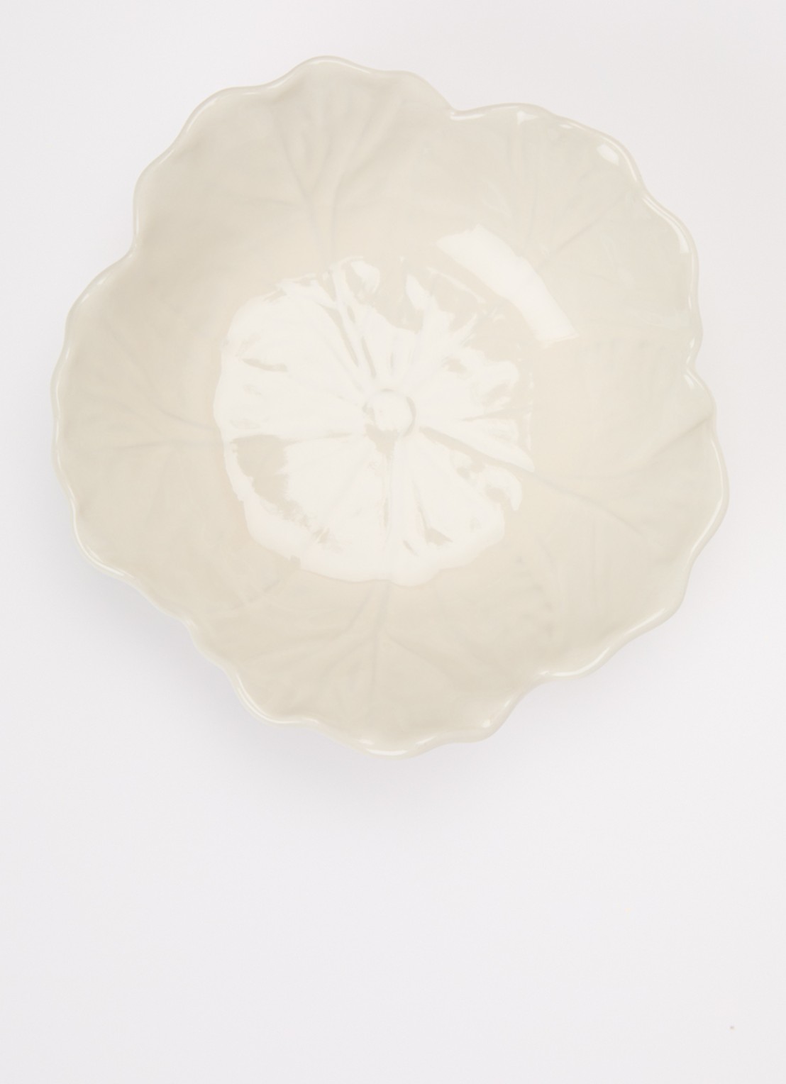 Bordallo Pinheiro Cabbage serveerschaal 11 cm - voorkant 2 gebroken wit