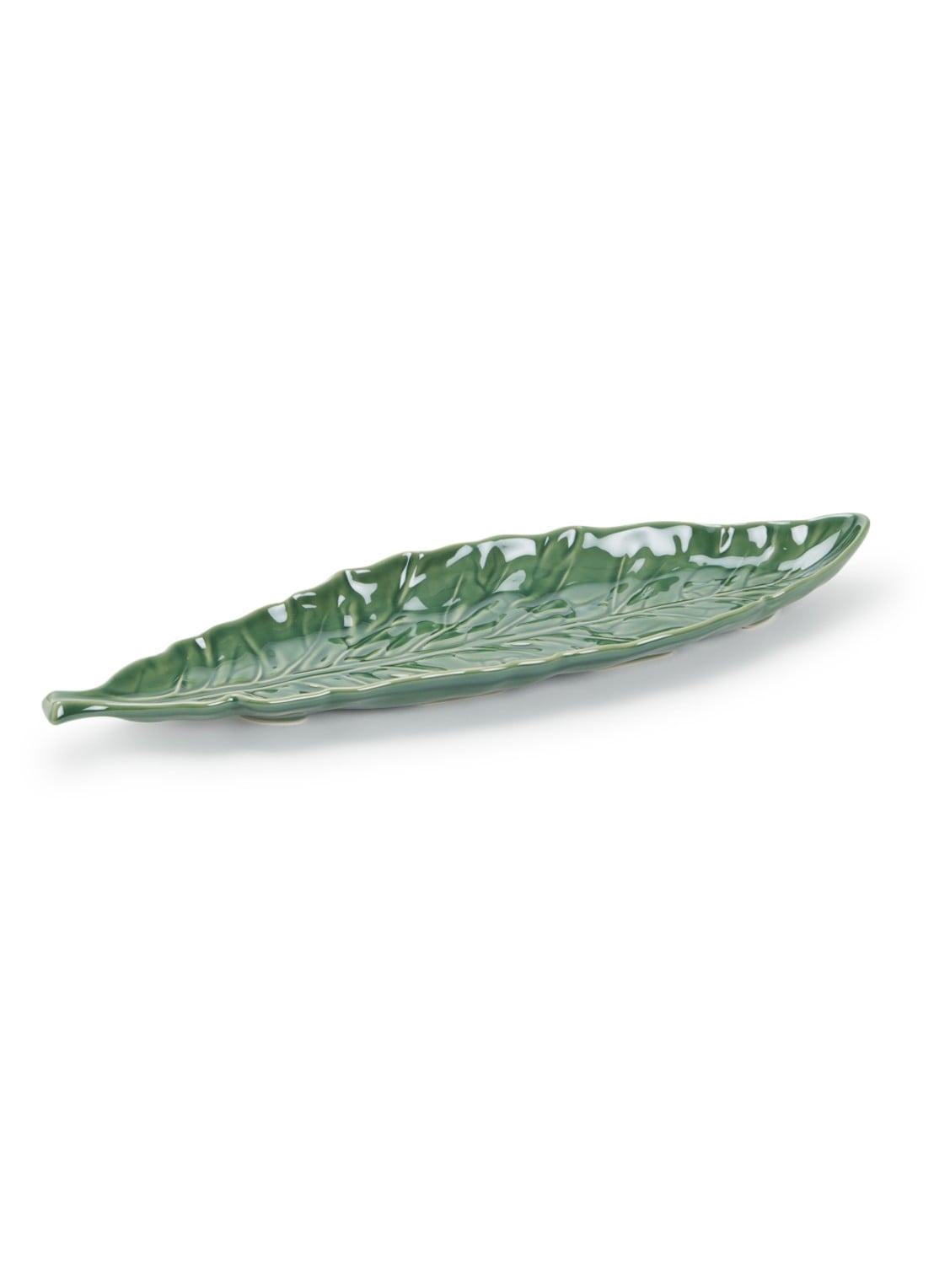 Bordallo Pinheiro Cabbage serveerschaal 40 cm - voorkant donkergroen