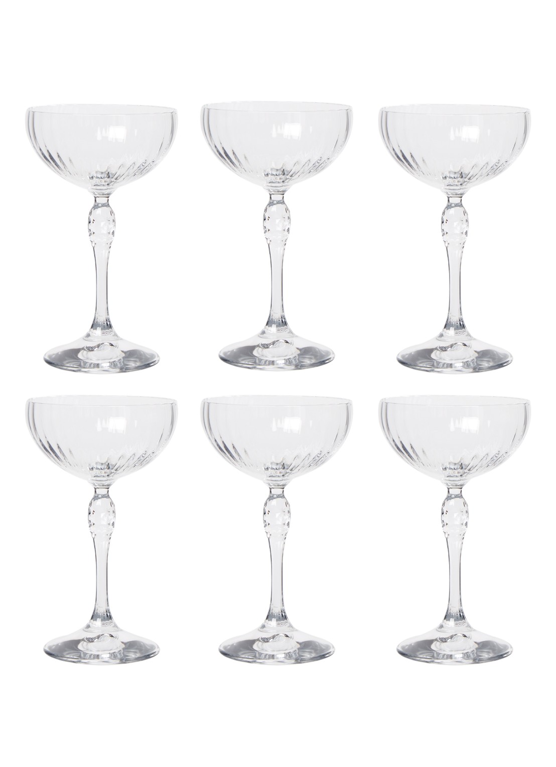 Bormioli Rocco America '20s cocktailglas 25 cl set van 6 - voorkant 2 transparant
