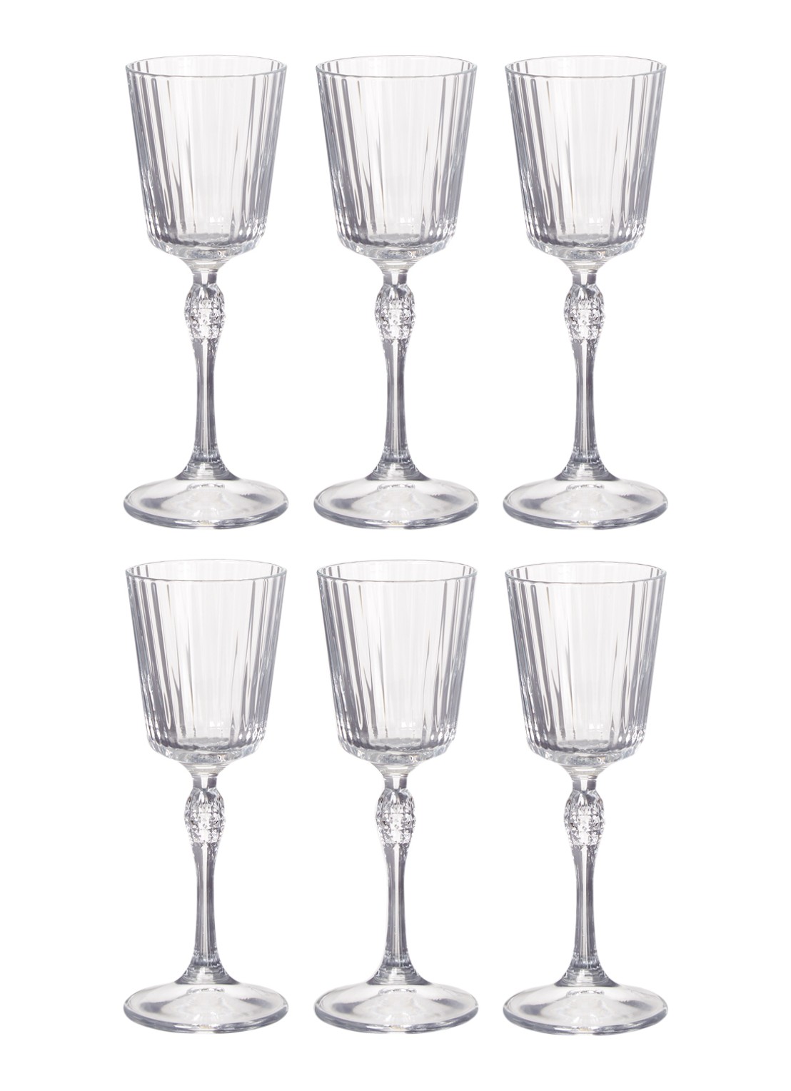 Bormioli Rocco America'20s Cordial likeurglas 8 cl set van 6 - voorkant transparant