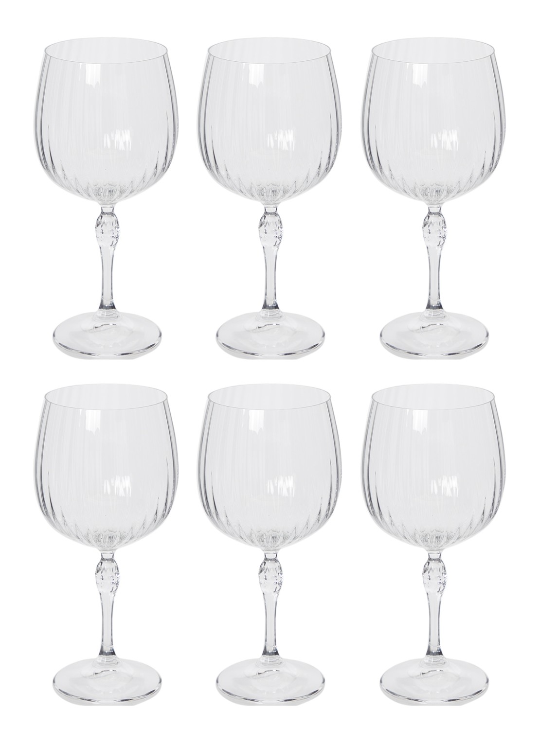 Bormioli Rocco America '20s gin tonic glas 74,5 cl set van 6 - voorkant transparant