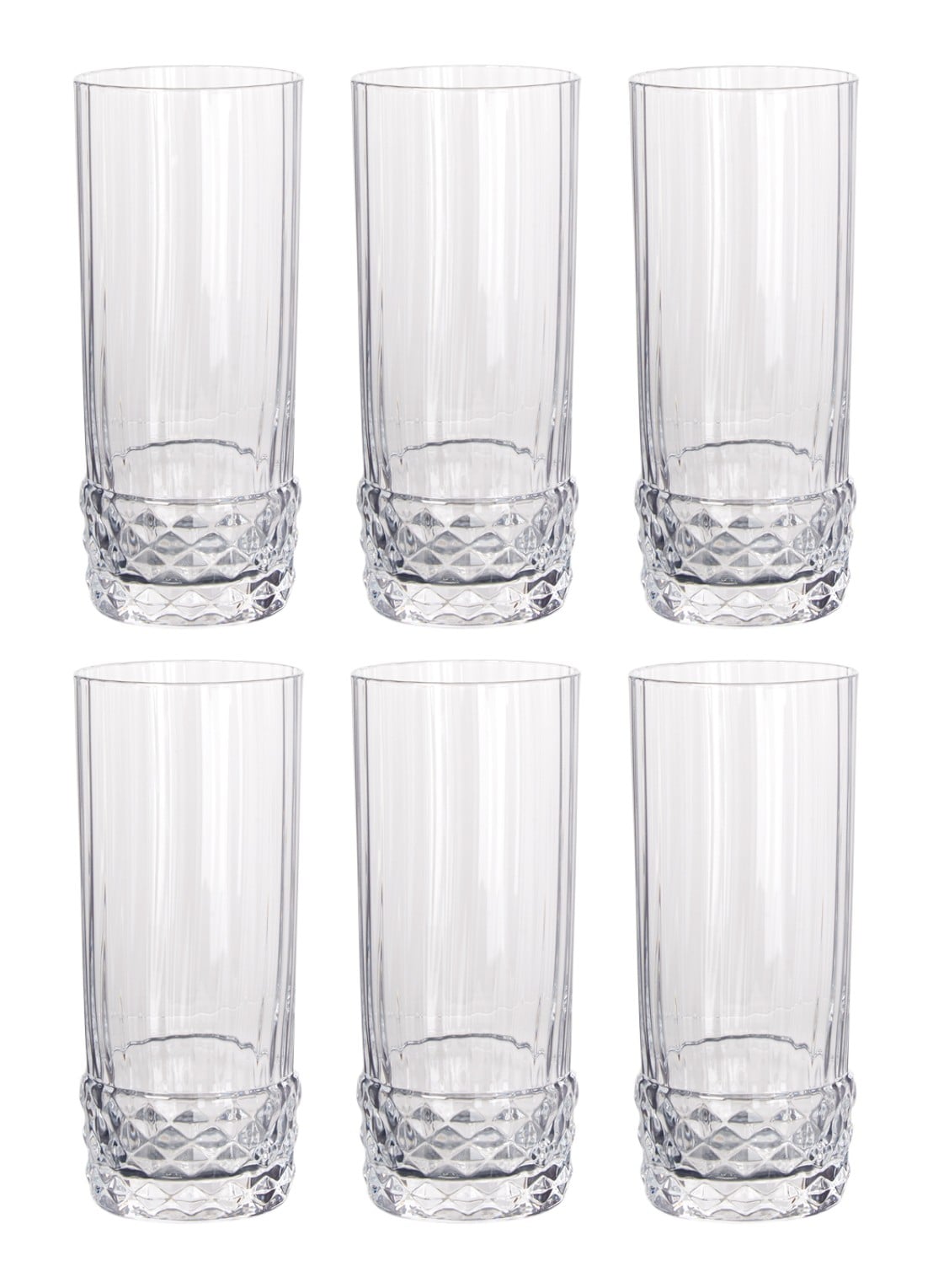 Bormioli Rocco America '20s longdrinkglas 40 cl set van 6 - voorkant transparant