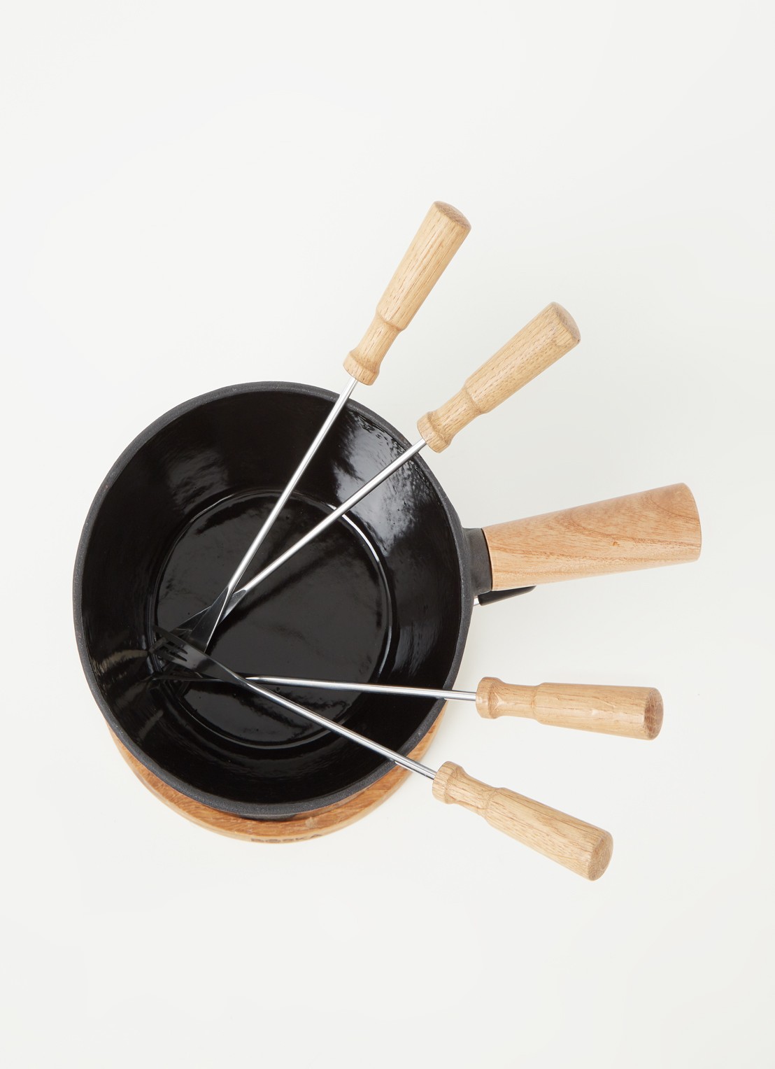 Boska Kaasfondueset Pro M met 4 fondue vorkjes - detail zwart