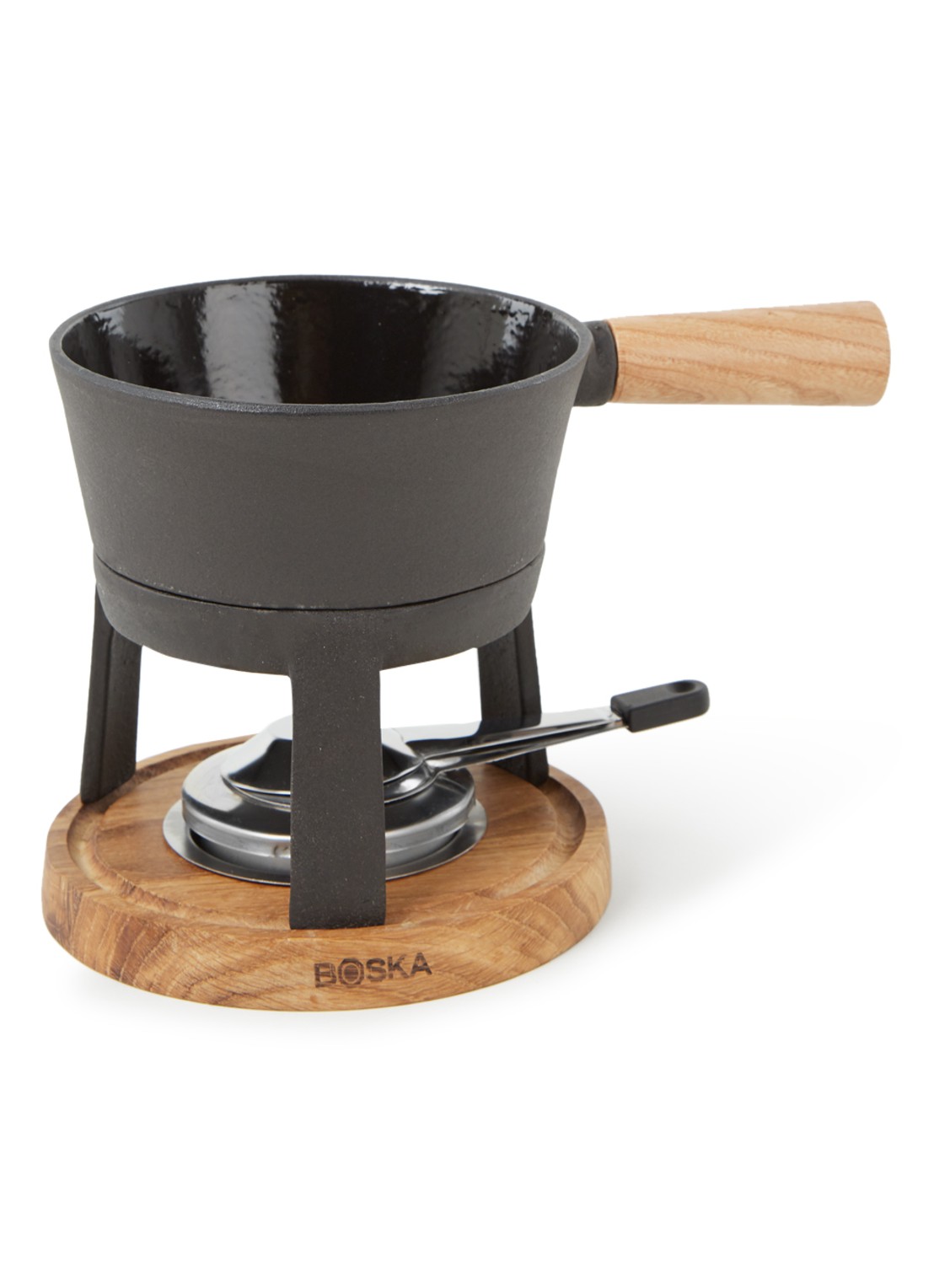 Boska Kaasfondueset Pro M met 4 fondue vorkjes - voorkant 2 zwart