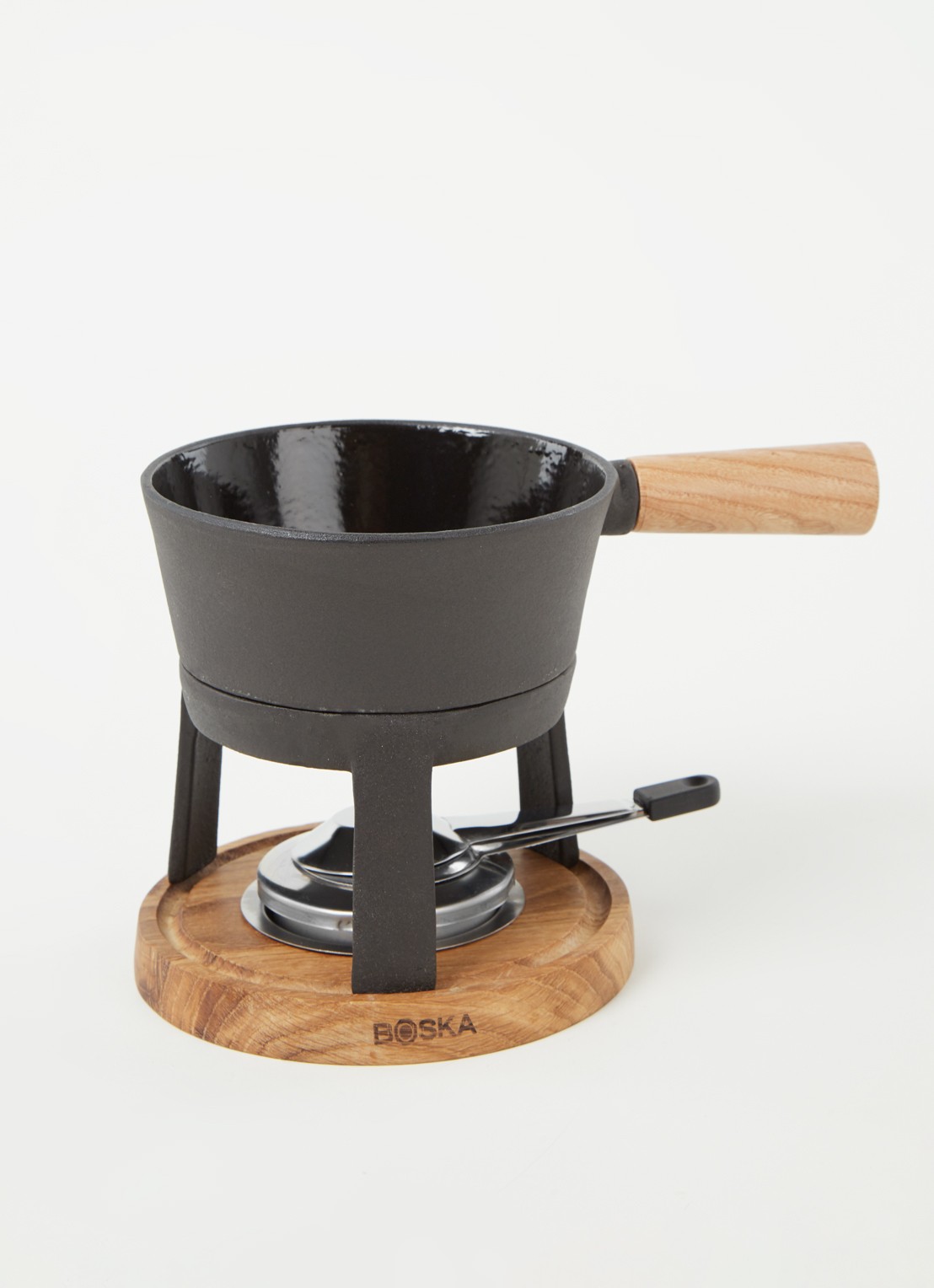 Boska Kaasfondueset Pro M met 4 fondue vorkjes - voorkant 3 zwart