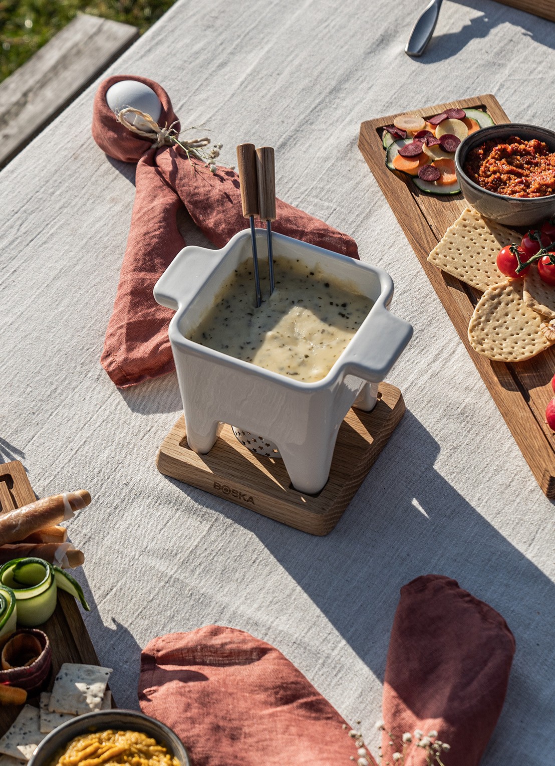 Boska Tapas fondueset Bianco L 600 ml - detail wit