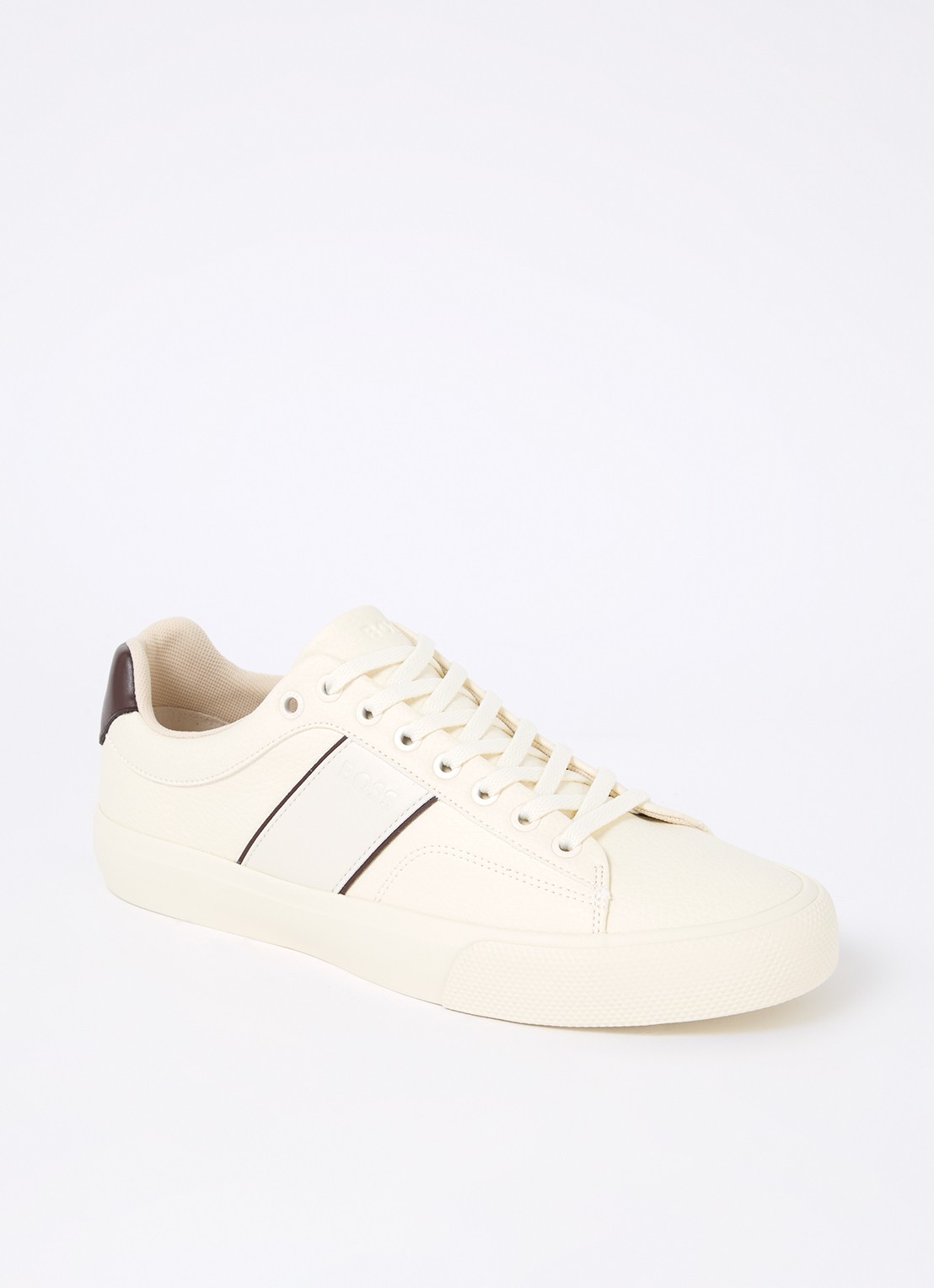 BOSS Aiden sneaker met logo - voorkant ivoor