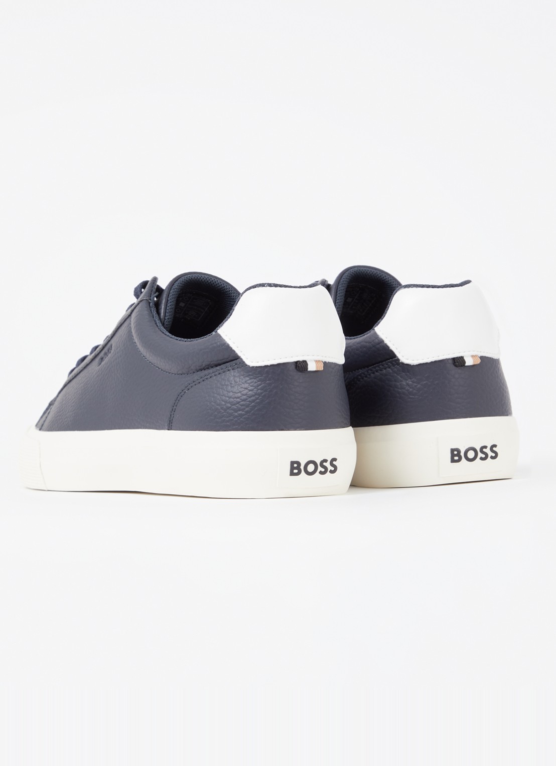 BOSS Aiden sneaker met structuur en logo - achterkant donkerblauw