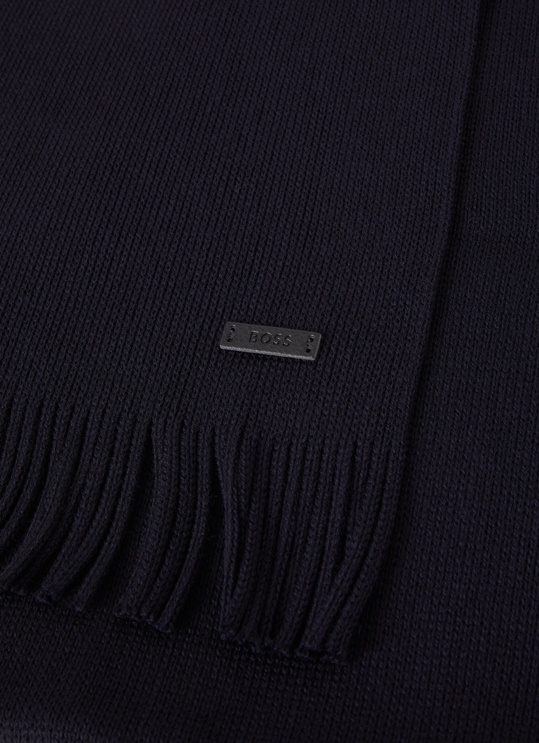BOSS Albas fijngebreide sjaal van wol 190 x 25 cm - detail 3 blauw