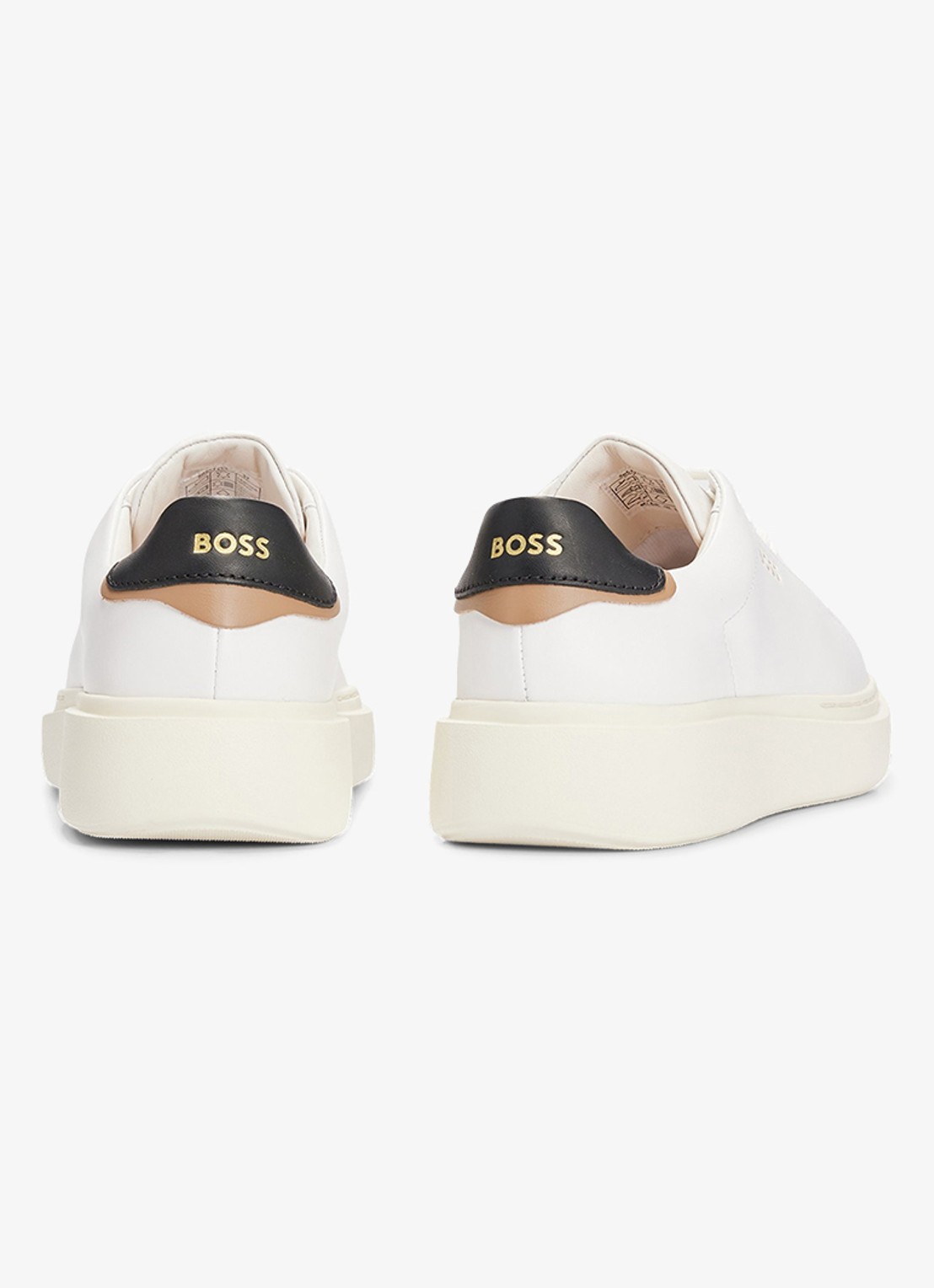 BOSS Amber Runn sneaker van leer - achterkant 6 gebroken wit