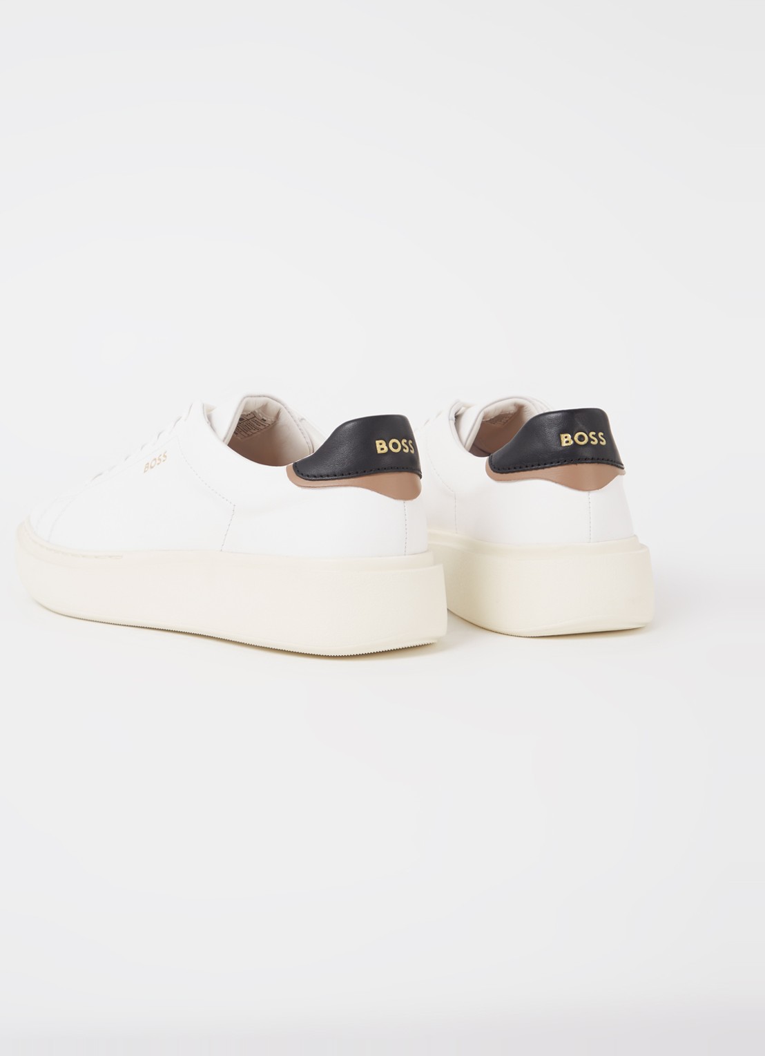 BOSS Amber Runn sneaker van leer - detail 5 gebroken wit