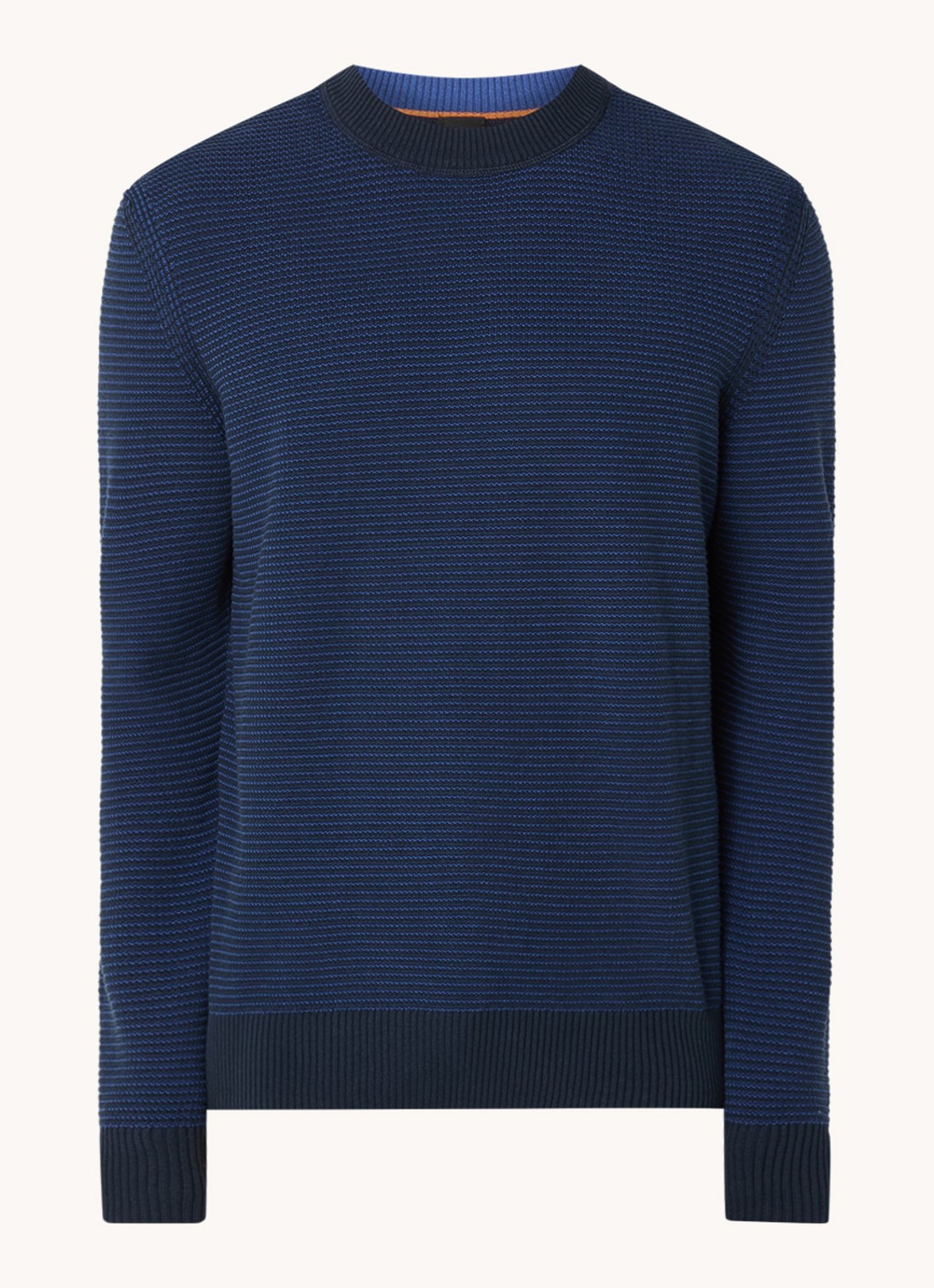 BOSS Amercury grofgebreide pullover in wolblend - voorkant 4 donkerblauw