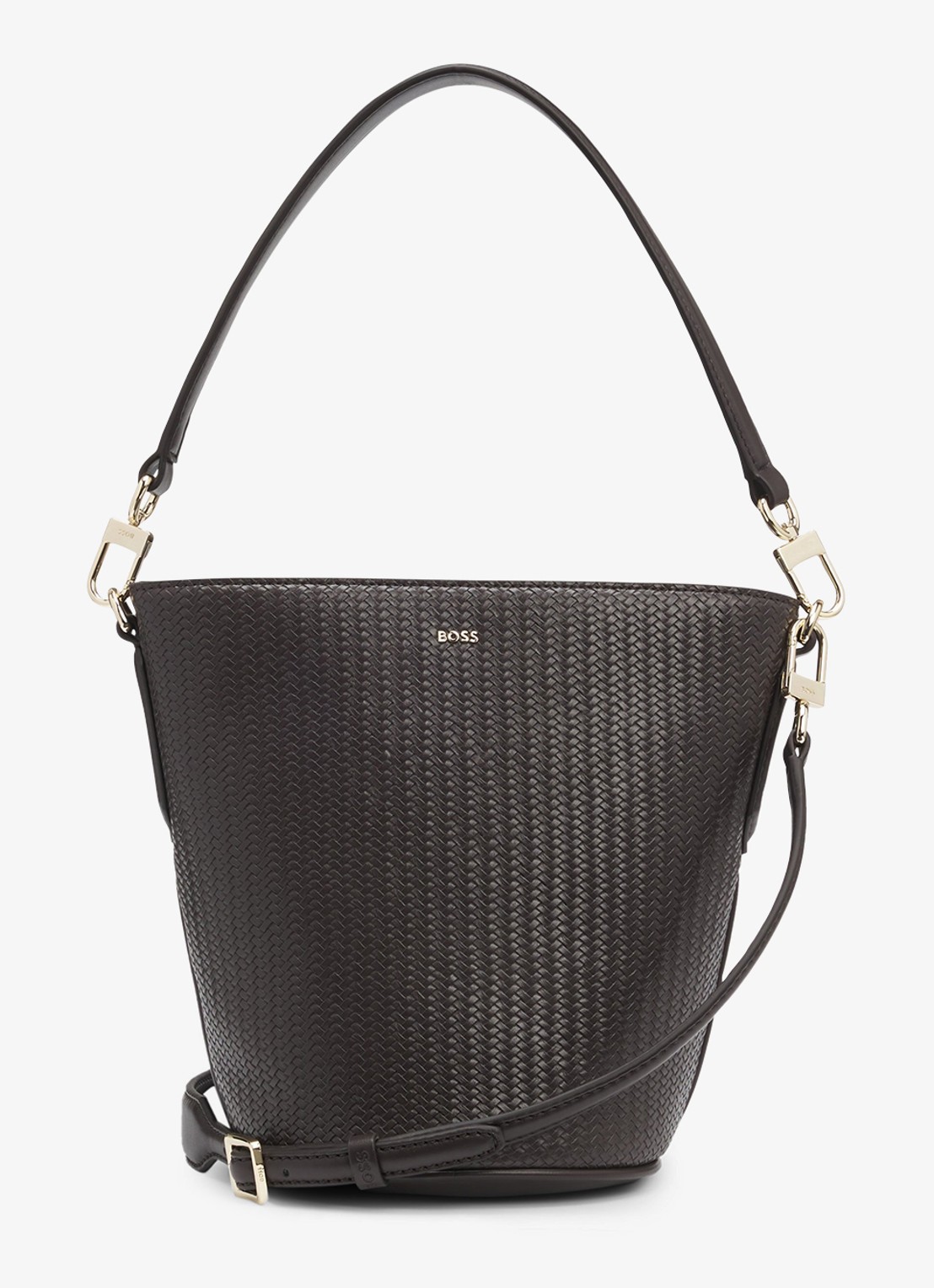BOSS Anett schoudertas met logo - detail 2 dark brown-207 / bruin