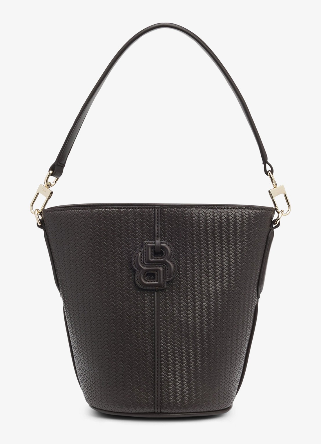 BOSS Anett schoudertas met logo - voorkant 5 dark brown-207 / bruin