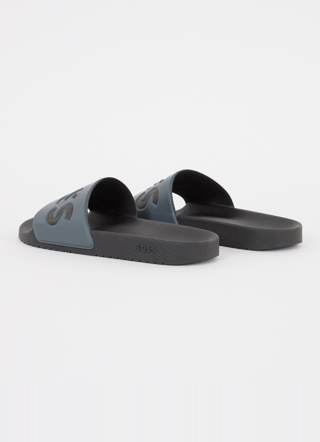 BOSS Aryeh slipper met logo - achterkant donkergrijs