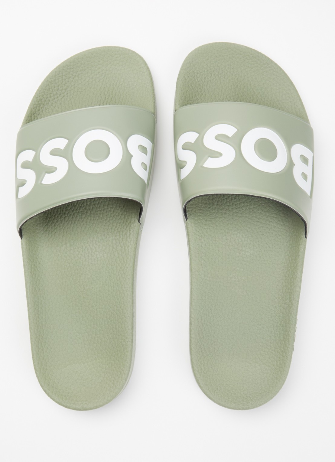 BOSS Aryeh slipper met logo - detail 2 lindegroen
