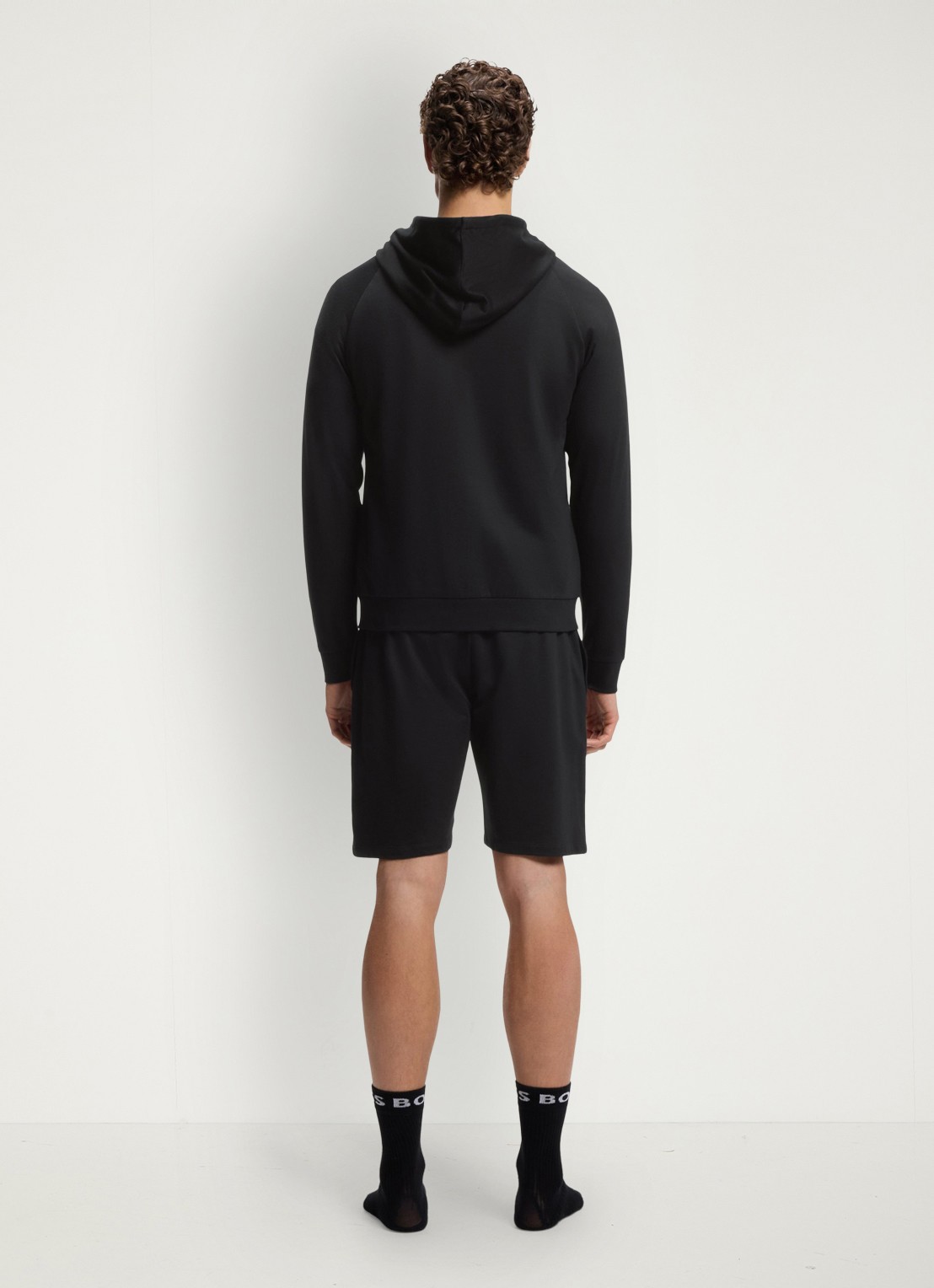 BOSS Authentic sweatvest met capuchon en logo - achterkant 5 black-004 / zwart