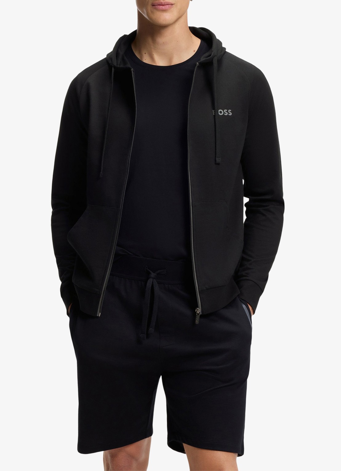 BOSS Authentic sweatvest met capuchon en logo - detail 3 black-004 / zwart