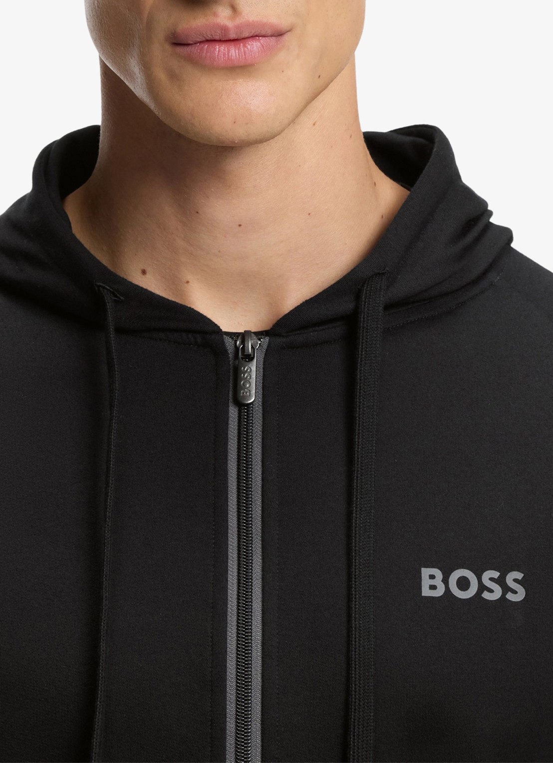BOSS Authentic sweatvest met capuchon en logo - detail 4 black-004 / zwart