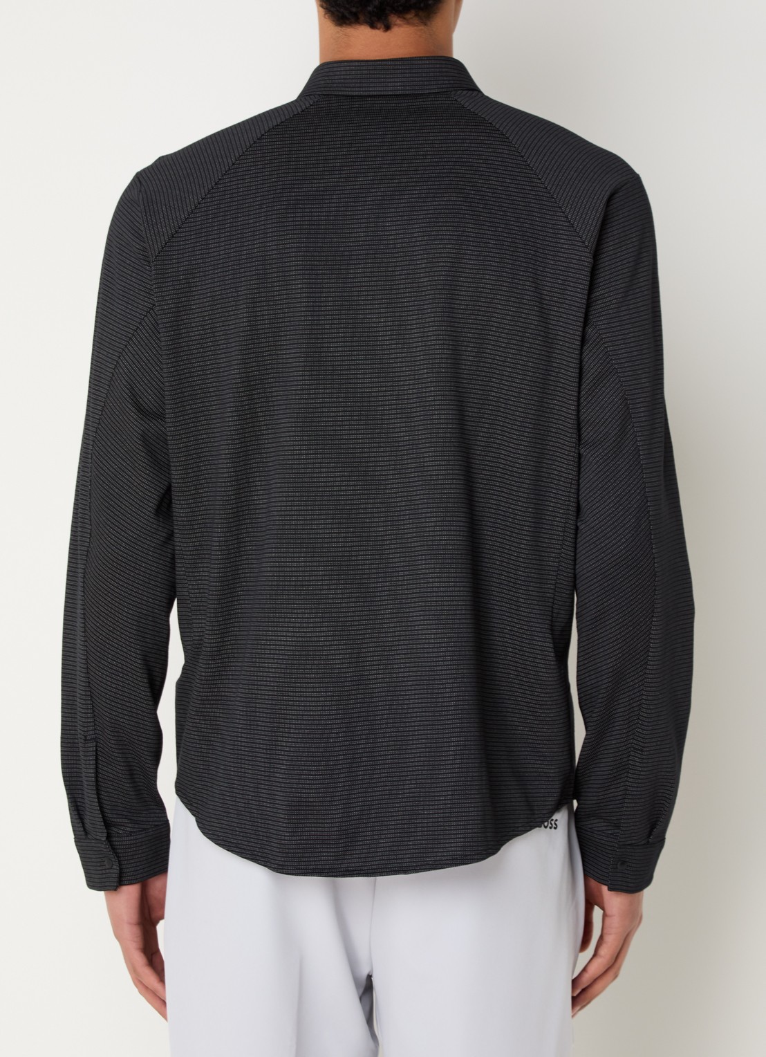 BOSS B_excurse_L regular fit overhemd met microdessin - achterkant zwart