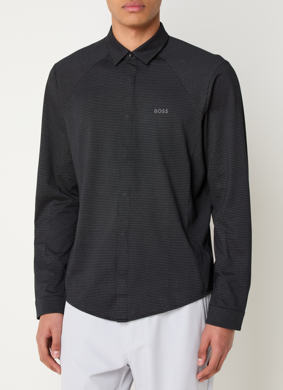BOSS B_excurse_L regular fit overhemd met microdessin - detail 2 zwart