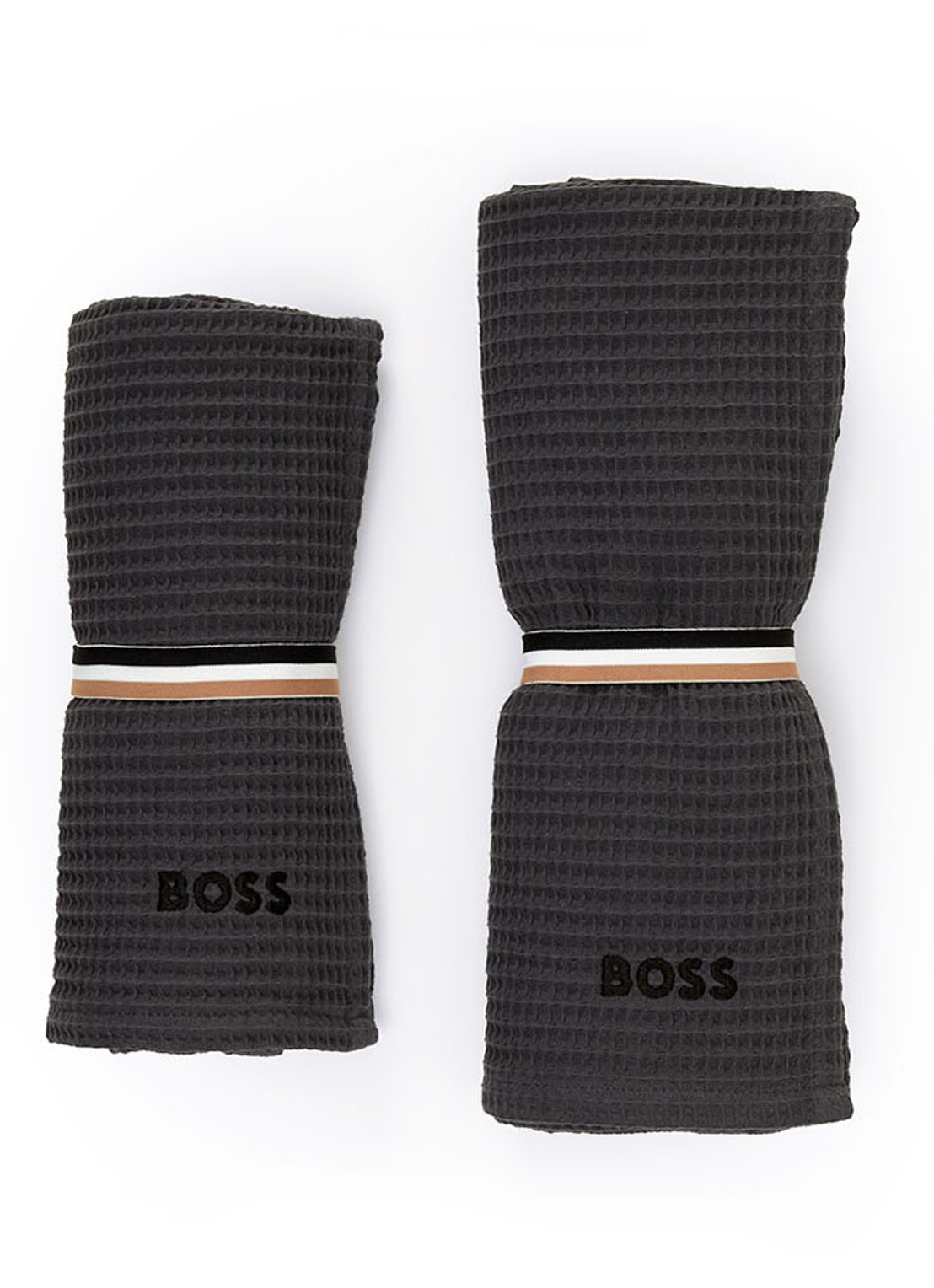 BOSS Badhanddoek van katoen 70 x 140 cm - detail 7 antraciet