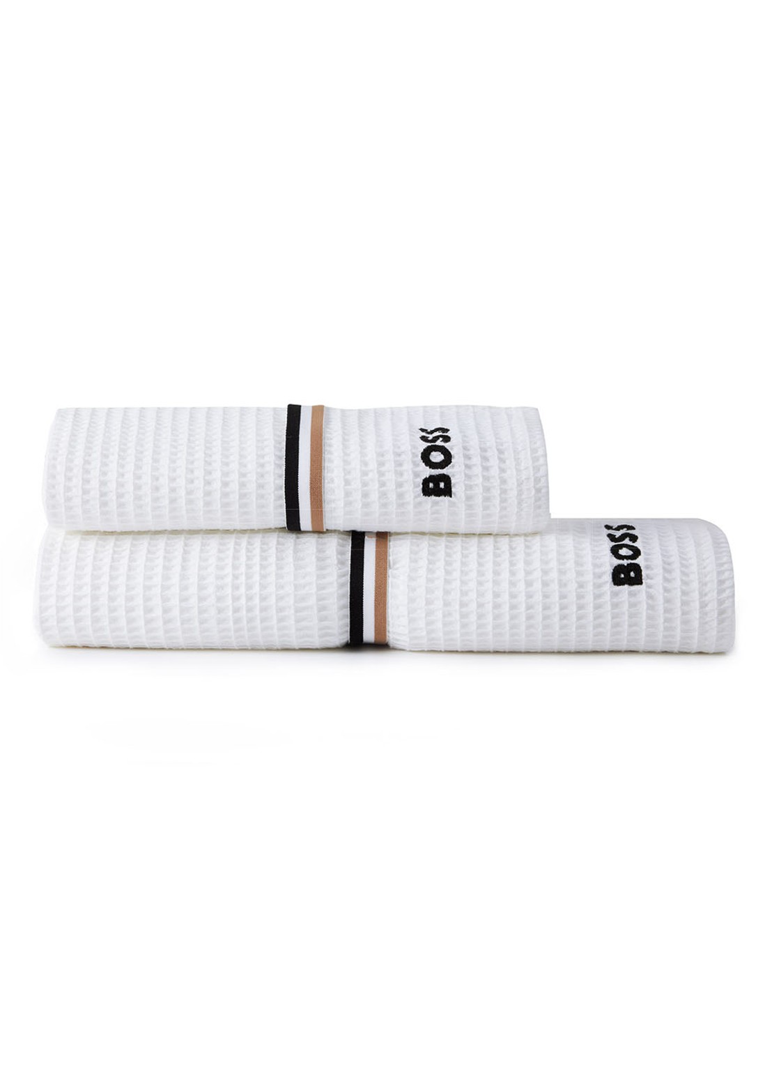 BOSS Badhanddoek van katoen 70 x 140 cm - voorkant 7 wit