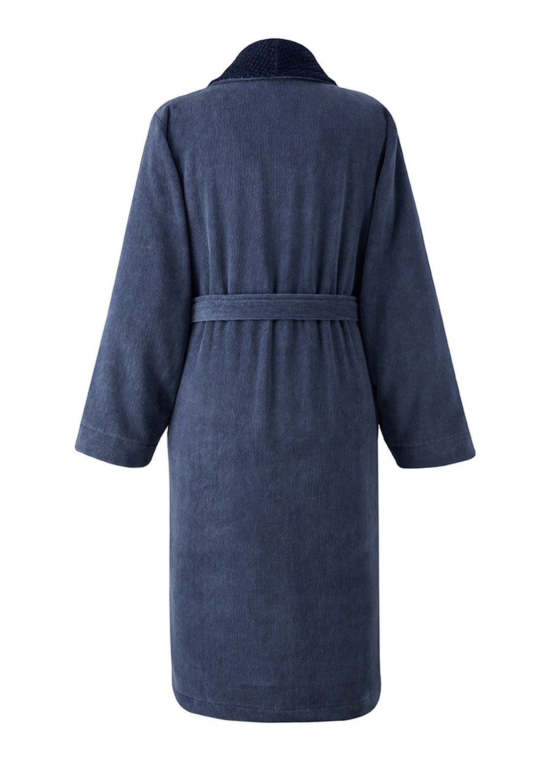 BOSS Badjas met logoborduring - achterkant donkerblauw