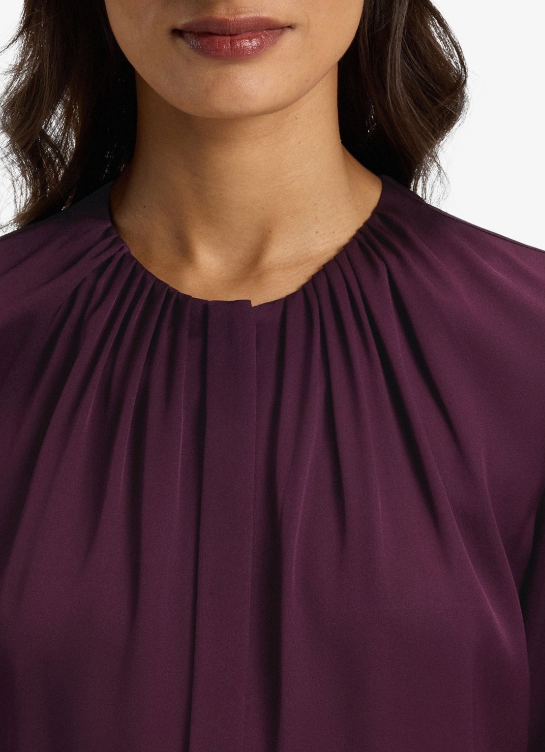 BOSS Banorah blouse in zijdeblend - detail 5 open purple-557 / paars