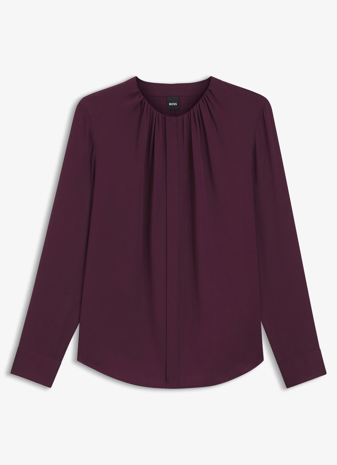 BOSS Banorah blouse in zijdeblend - voorkant open purple-557 / paars