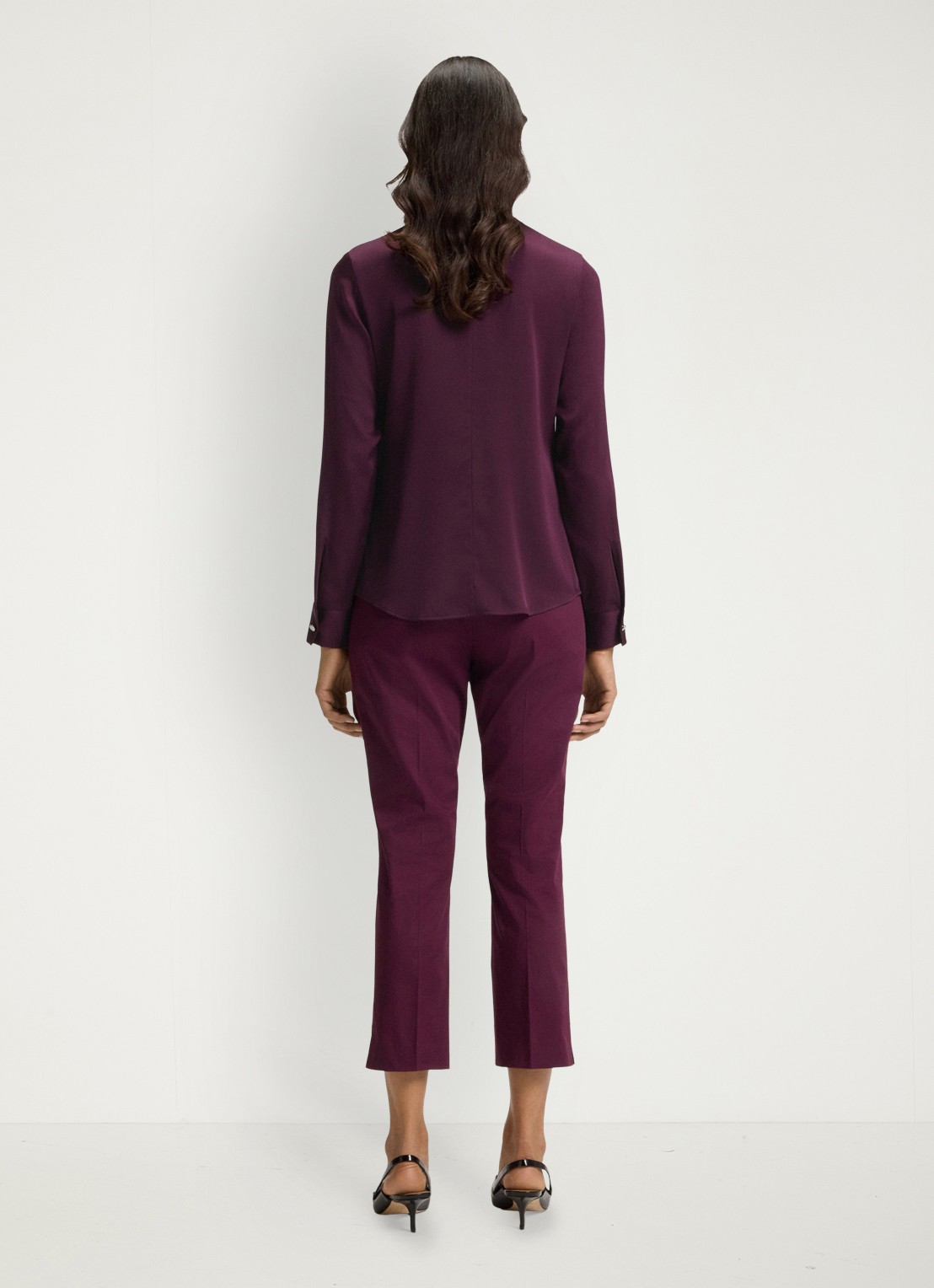 BOSS Banorah blouse in zijdeblend - achterkant 10 open purple-557 / paars
