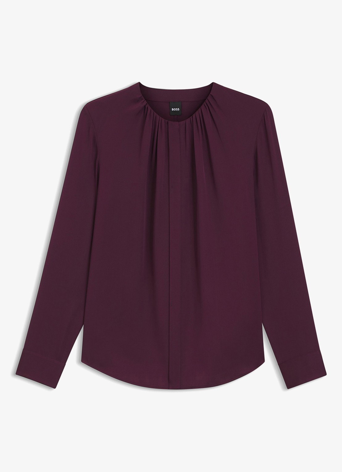 BOSS Banorah blouse in zijdeblend - voorkant 3 open purple-557 / paars