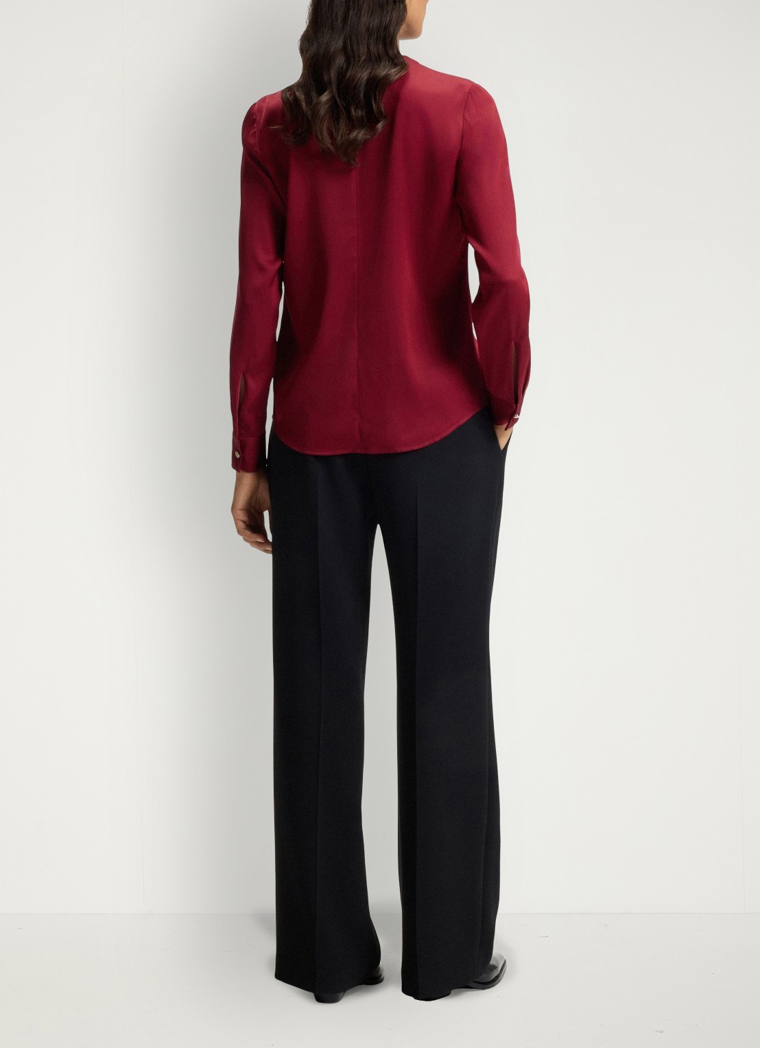 BOSS Banorah blouse in zijdeblend - achterkant rood