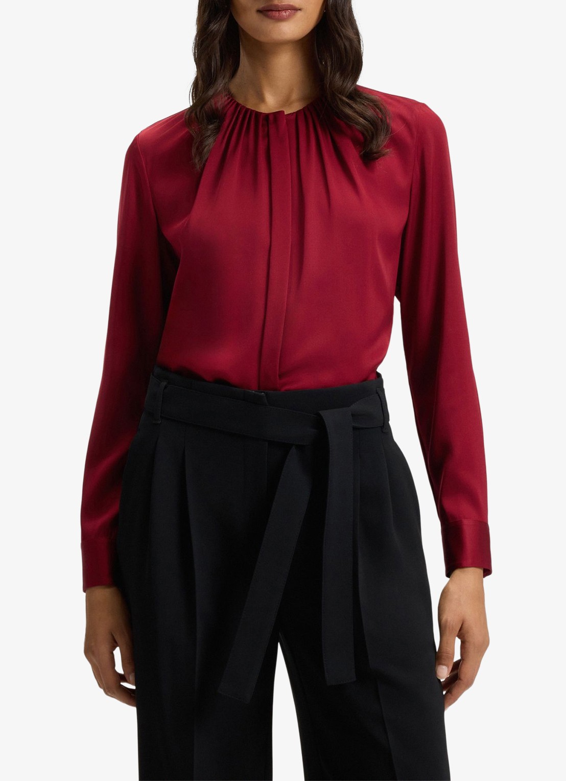 BOSS Banorah blouse in zijdeblend - detail 6 rood