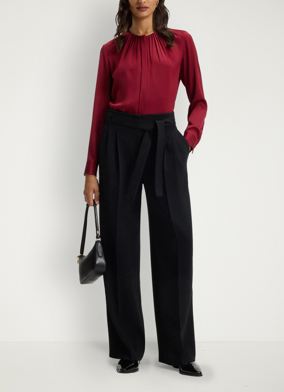 BOSS Banorah blouse in zijdeblend - voorkant 4 rood